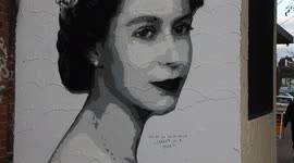 Mural to the Queen is vandalised, Sydney, Australia