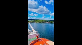 Boat cruise ship sunset in Stockholm on the way to Finland än amazing view