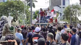 PA 212 Demonstration Colored Chaos at the Horse Statue in Central Jakarta
