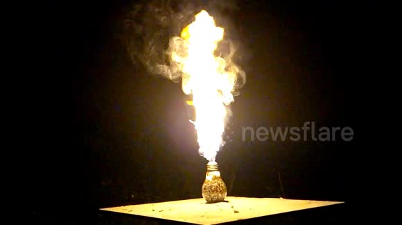 Matches set alight inside light bulb proves explosive viewing