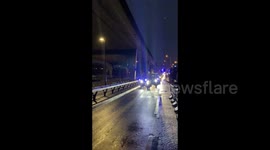 Queen's coffin on it's way to Buckingham Palace, London, UK