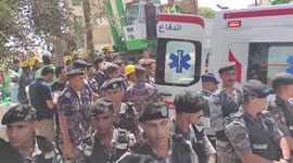 The moment a person was rescued from under the rubble of Al-Weibdeh building.