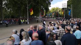 People tey everything to see the Queen even trying some odd balancing acts
