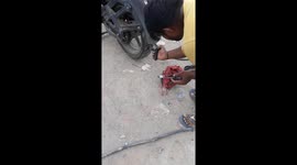 Bike Tubeless tyre puncture repair , Fix tubeless puncture tyre