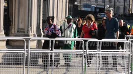 The first people to join the queue to see the Queen in Westminster Hall are the first to leave