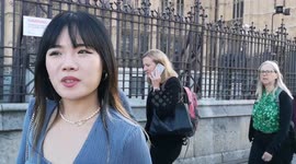 People depart the lying in state of the Queen. People had come from all over the world