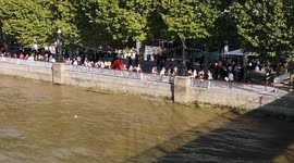 The queue for the lying in the state of the Queen at 4pm on the first-day people was allowed to enter Westminster Hall.. The footage was shot just before the 5pm opening of Westminster Hall