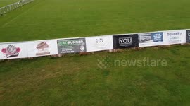 Queen's cypher adornes an amateur rugby league pitch in a stunning tribute