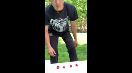 This dice stacking/front flip combo is bound to make you clap your hands