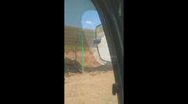 The bird repeatedly attacked the truck's rearview mirror