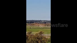 Jet with Queen' coffin departing from Edinburgh, UK