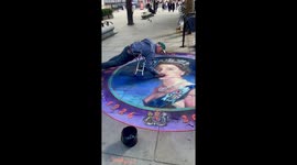 Amazing street art memorial of the Queen in central London
