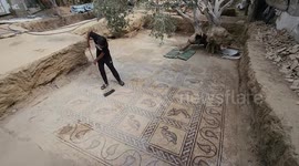Gaza farmer stunned to find rare Byzantine-era mosaic while planting olive tree