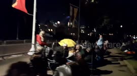 Hundreds on London's Horse Guards Road camp out on Sunday evening ahead of the Queen's funeral