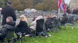 Early morning campers secure spot at top of Long Walk in Windsor Castle for Queen Elizabeth's funeral