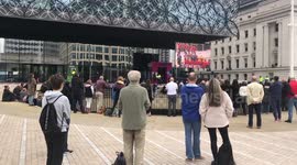 Brummies descend on Centenary Square in Birmingham to watch the Queen's funeral on a big screen