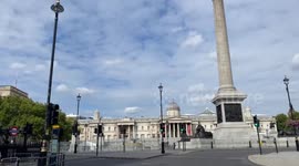 An empty Trafalgar Square after Queen’s coffin procession