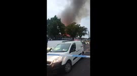 Huge fire at zeenat food store, spread to rear of premises and Thornton school