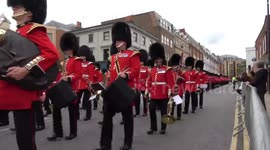 Soldiers return back to their barracks at Windsor Castle as Queen laid to rest