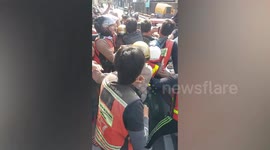 Furious mob attacks truck driver after crash killing schoolgirl, 5, and her uncle