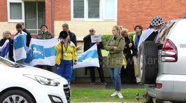 Protest against Russian mobilisation outside Russian Consulate in Sydney, Australia