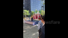 Chants at the protest against Ebrahim Raisi's regime in New York, USA