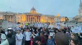 Iranians in London protest against the Iranian ls government regime after the death of Mahsa Amini