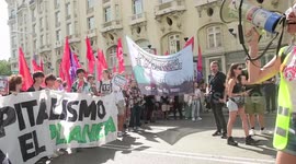 Students in Madrid empty classrooms as they go on strike over climate issues