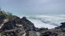 Strong waves caused by Hurricane Fiona at Astwood Cove beach, Bermuda