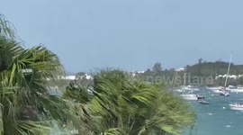 Hamilton Harbour, Bermuda during Hurricane Fiona
