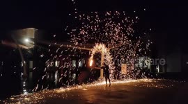 Stunning Fire Performance at Villea Resort in Kuala Rompin Malaysia