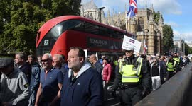 dfla   Democratic Football Lads Alliance   , anti immigration march . Whitehall London  uk