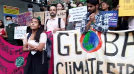 Climate change voluntees  during a March towards Delhi secretariat
