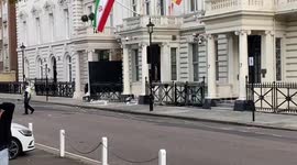 Riot police outside Iranian Embassy