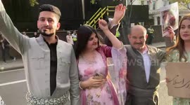 Heated protest outside the Embassy of Iran in London