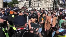 Young trans person clashes with DFLA protesters on Parliament Square