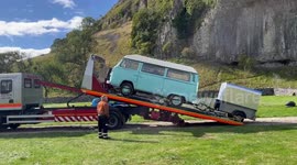 VW Camper fails to make it through the Derbyshire Dales