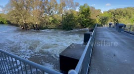 Raging Dam Spillover & Flooding from Heavy Rain