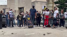 'Say her name' chants at protest for Mahsa Amini in New York, USA