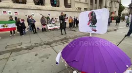 Londoners gather in Trafalgar Square for Mahsa Amini protest