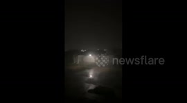 Powerful gusts of rain caused by Hurricane Ian in Kissimmee, USA