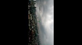 Lightning getting hit to the asia ' s highest tower 