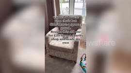 Thrifter saved THOUSANDS upcycling old armchair she bought from charity shop