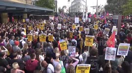 Thousands gathered fır Enough is Enough protest outside Kings Cross station
