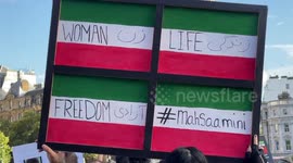 Protest against murder of Iranian women Mahsa Amini in Trafalgar Square