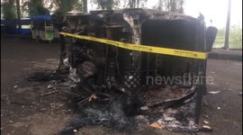 Indonesia's stampede: officers look for evidence amid burnt vehicles and street damage