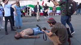 Iranian protest on Trafalgar Square demands freedom - Bella Ciao for Mahsa Amini