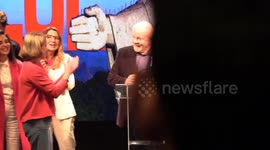 Luiz Inacio Lula da Silva speaking to committee in Sao Paulo, Brazil