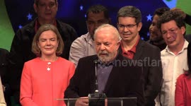 Candidate Lula da Silva speaking to committee in Sao Paulo, Brazil