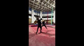 Talented circus duo flexes INSANE chemistry while rehearsing an aerial act